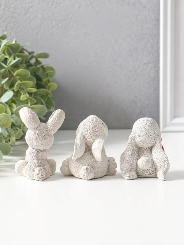 Статуэтки набор 3 шт "Весёлые кролики" 6х5 см