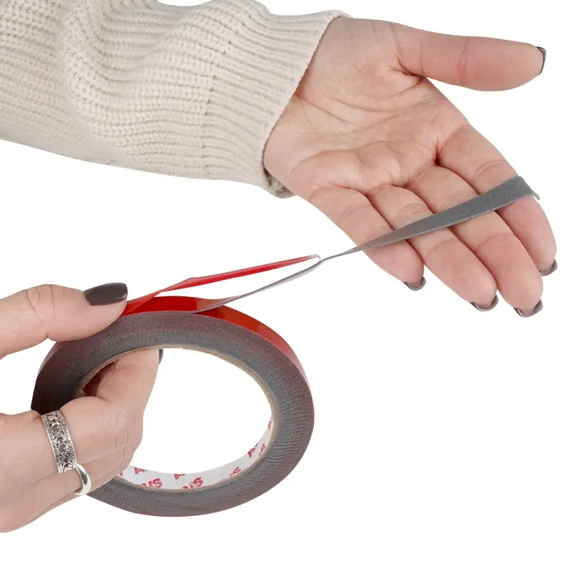 Лента клейкая двусторонняя AVS SCH-030 9 mm x 5 m акриловая основа (серая)