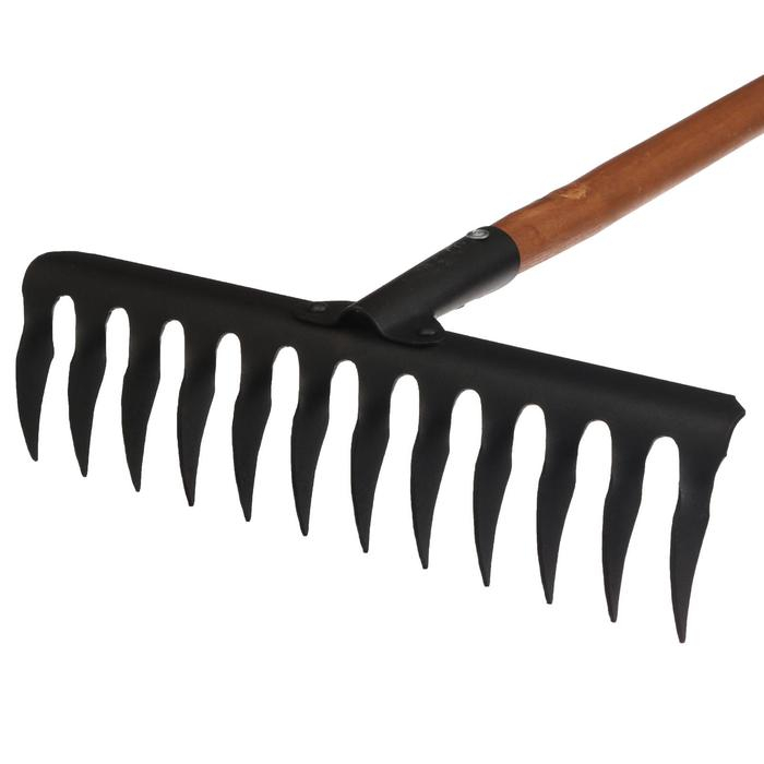 Грабли прямые, витой зуб, 12 зубцов, металл, деревянный черенок, Greengo Грабли прямые, витой зуб, 12 зубцов, металл, деревянный черенок, Greengo