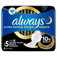 Женские гигиенические прокладки Always Ultra Night Single, ароматизированные, 6 шт.