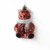 Ёлочные игрушки 3 шт. &laquo;Зимнее волшебство. Мишка колор&raquo; пластик, 9&times;5 см, красный