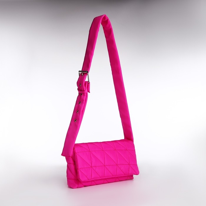 Сумка женская стеганная на плечо, отдел на молнии, 25х14х6 см, цвет розовый Сумка женская стеганная на плечо, отдел на молнии, 25х14х6 см, цвет розовый