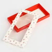 Коробка для шоколада «Сердечки», с окном, 9.4 х 1.7 х 18.4 см