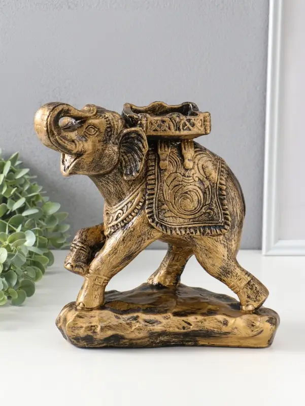 Копилка для денег &laquo;Слон счастья&raquo;, бронза, 27&times;25&times;13 см