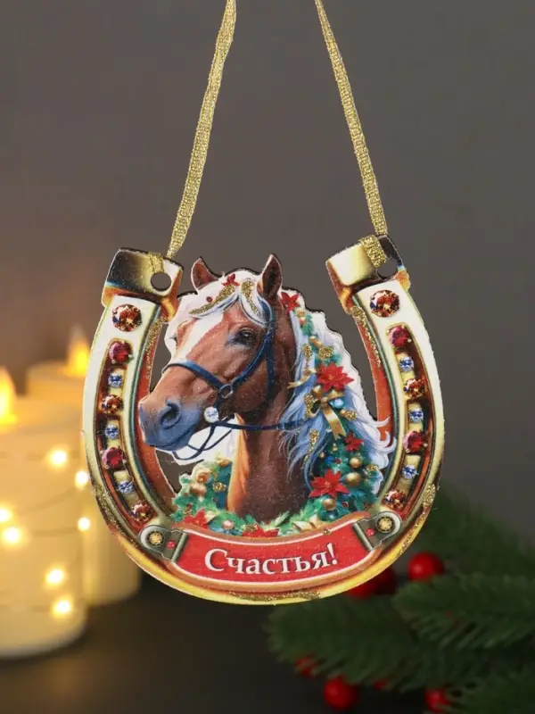 Набор сувениров «Подкова с Лошадью», набор 3 шт., 9×9.5 см