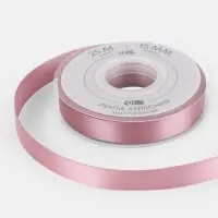 Лента атласная TEIRA, двухсторонняя, 15 мм, 25&plusmn;1 м, розовая №165