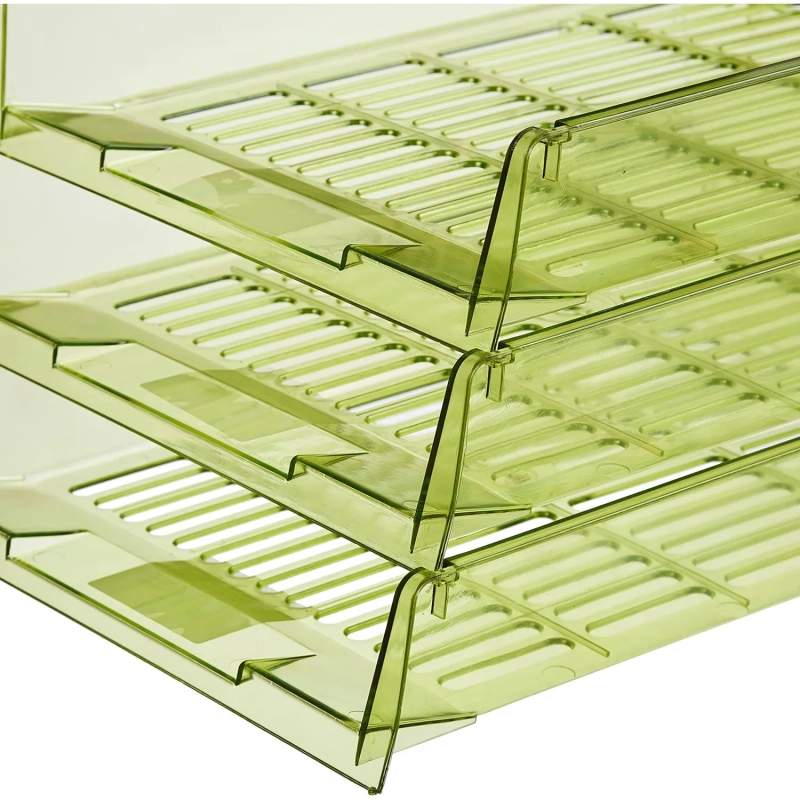 Лоток горизонтальный Attache Bright Colours решетчатый прозрачный зеленый