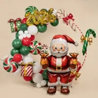 Воздушный шар фольгированный 43" «Дед мороз с подарками», под воздух Воздушный шар фольгированный 43" «Дед мороз с подарками», под воздух