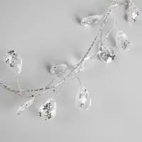 Гирлянда &laquo;Мишура&raquo; 1.2 м, роса с насадками &laquo;Кристаллы&raquo;, IP20, серебристая нить, 20 LED, от батареек CR2032&times;2, свечение тёплое белое