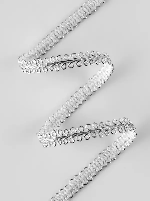 Тесьма декоративная &laquo;Шанель&raquo;, 8 мм, 10&plusmn;1 м, цвет серебряный