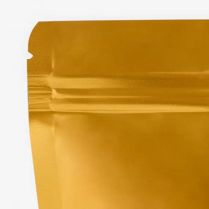 Пакет дой - пак, матовый, золотой с окном, 14×20+ 4 см