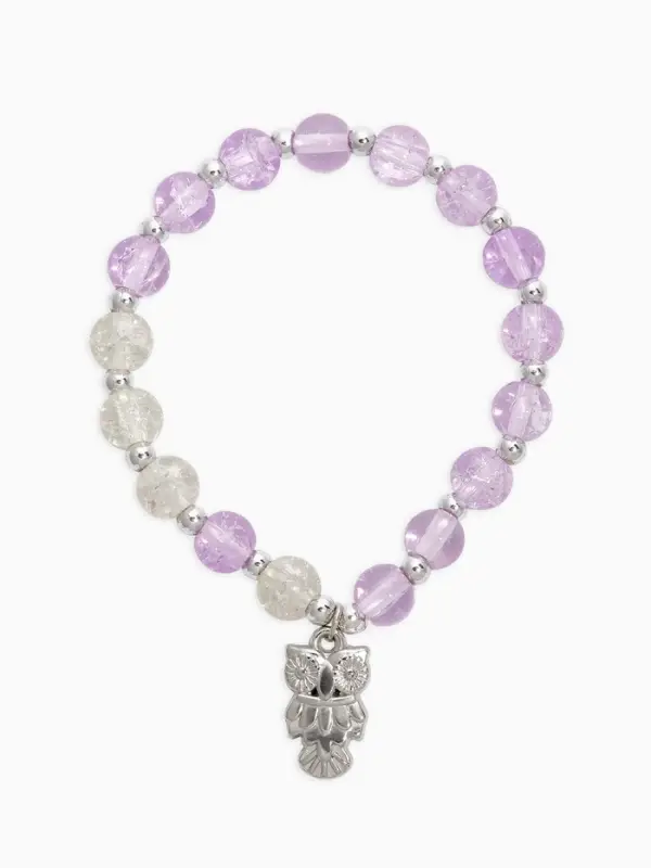 Браслет &laquo;Радость. Сова&raquo;, d=7 см, белый, сиреневый