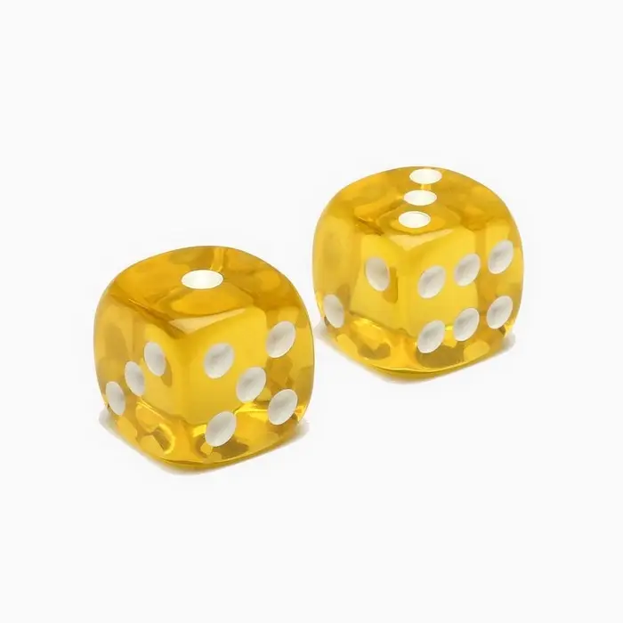 Кубики игральные «Время игры», 1.6×1.6 см, набор 2 шт., желтые Кубики игральные «Время игры», 1.6×1.6 см, набор 2 шт., желтые