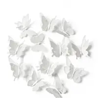 Магнит 3D &laquo;Бабочка Белоснежка&raquo;, 12 шт., 8&times;7.5, 7&times;6.5, 6&times;5.5 см