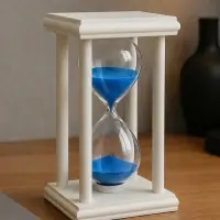 Песочные часы, на 30 минут, 8.8&times;14 см, деревянные, белые