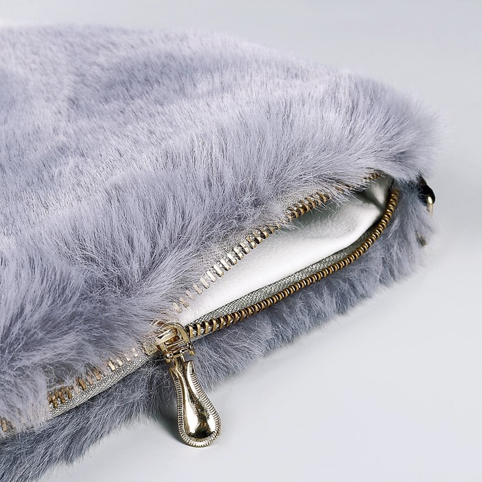 Сумка плюшевая, 24х19х3 см, цвет серый Сумка плюшевая, 24х19х3 см, цвет серый