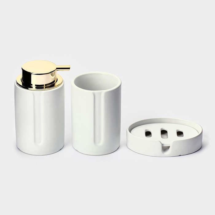 Набор для ванной Набор для ванной "Gloss" 3 предмета (дозатор для мыла, стакан, мыльница)