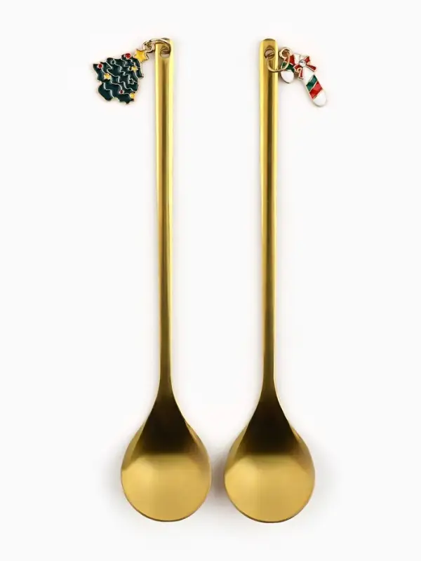 Ложки чайные новогодние &laquo;Роскошного нового года&raquo;, 2 шт., h=14.8 см