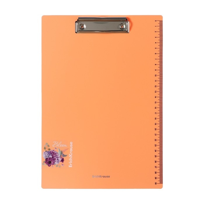 Планшет пластиковый с зажимом А4, ErichKrause Планшет пластиковый с зажимом А4, ErichKrause "Matt Pastel Bloom", шкала 30см, в пакете, МИКС