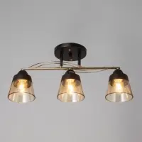 Люстра потолочная BayerLux &laquo;Кансе&raquo;, 3хЕ27, 40 Вт, черно-золотой, 50&times;15&times;23 см