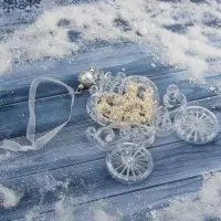 Ёлочная игрушка &laquo;Зимнее волшебство. Карета&raquo;, блеск 11&times;12 см, прозрачный