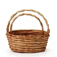 Корзина плетёная для хранения Natu, с ручкой, лоза, цвет медовый, набор 2 шт.