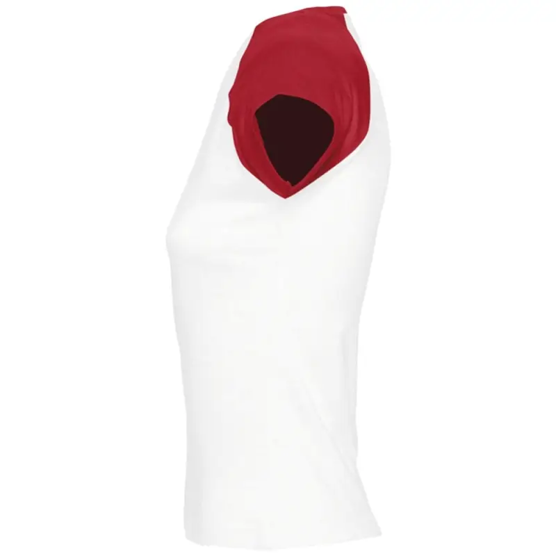 Футболка женская Milky 150 белая с красным , размер S Футболка женская Milky 150 белая с красным , размер S