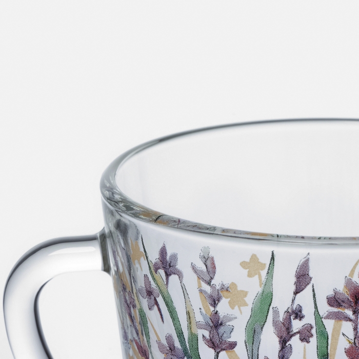 Кружка стеклянная «Лаванда», 200 мл Кружка стеклянная «Лаванда», 200 мл