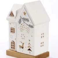 Фигурка керамическая с подсветкой &laquo;Дом с оленем и шишками&raquo; 12&times;8.2&times;18 см