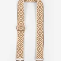 Ручка для сумки &laquo;Ромбы&raquo;, стропа, 135&plusmn;3&times;3.8 см, цвет горчичный, белый