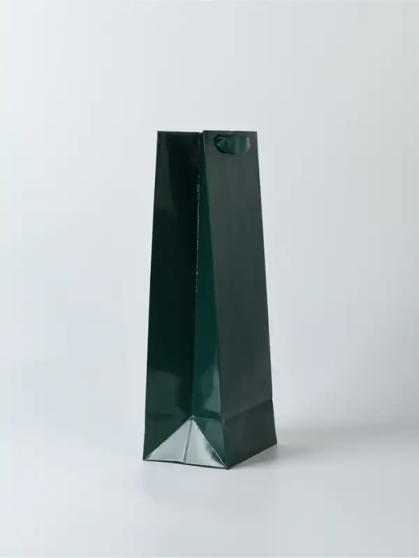 Пакет подарочный под бутылку, упаковка, &laquo;Изумруд&raquo;, 13&times;36&times;10 см