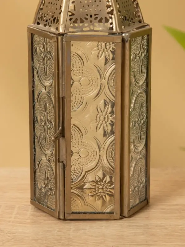 Подсвечник фонарь "Кружево" железо 6,5х6,5х18 см