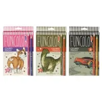 Карандаши цветные 18 цветов BrunoVisconti. FunColor, пластиковые, трёхгранные, МИКС