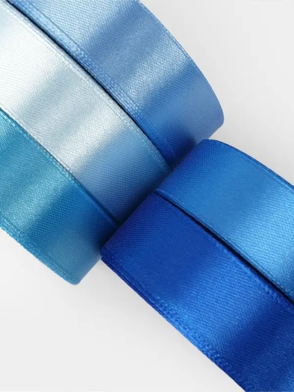 Атласная лента, набор 5 шт., 20 мм, 23&plusmn;1 м, синяя, голубая