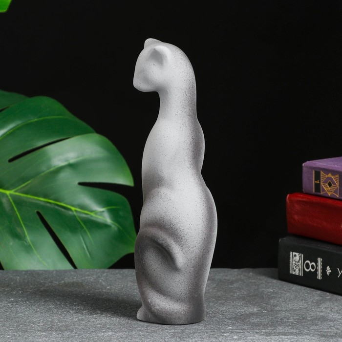 Фигура Фигура "Кошка Багира наклоненная" серая/черный 4х5х20см