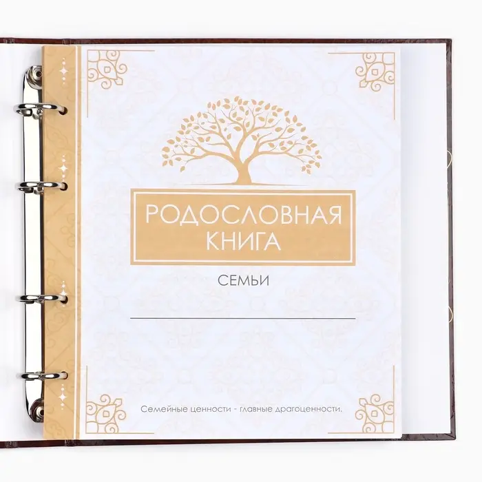 Родословная книга &laquo;Семейная летопись&raquo;, с деревянным элементом, 84 страницы, 24.5&times;23&times;4 см