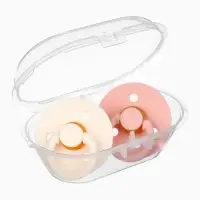 Соски-пустышки, от 0 мес., латекс, классические, в контейнере, набор из 2 шт., персиковый/айвори, M&B