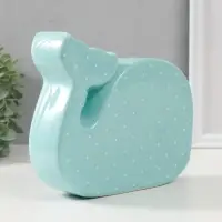 Копилка для денег &laquo;Китёнок в горох&raquo;, керамика, зелёный, 21.5&times;5.2&times;18.2 см