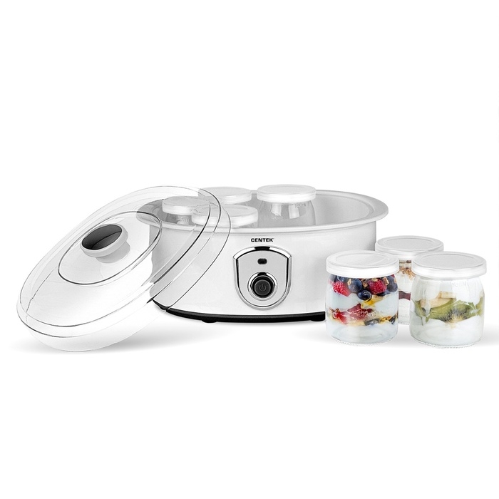 Йогуртница Centek CT-1442, 17 Вт, 0.2 л, 7 ёмкостей, стекло, серая
