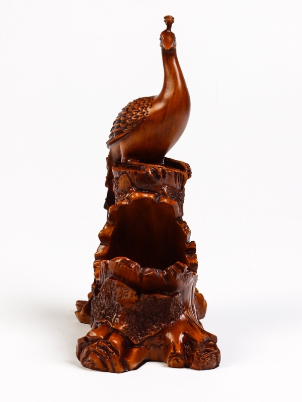 Подставка для бутылки  Подставка для бутылки "Павлин" под дерево, 23х15х33см