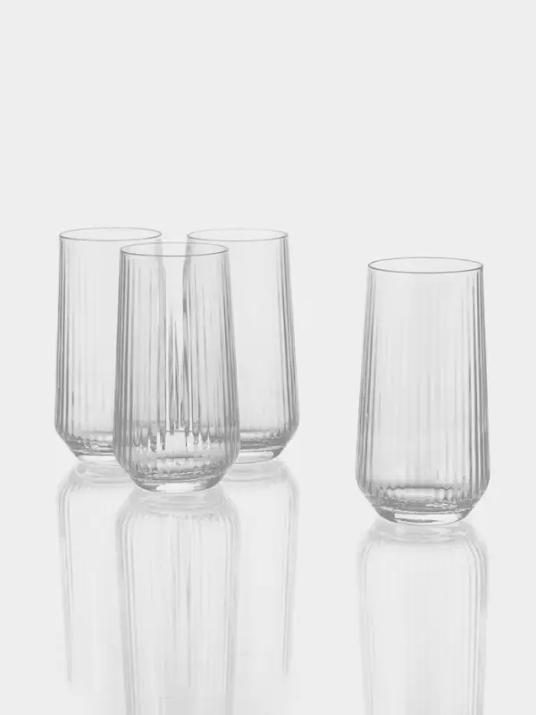 Набор стаканов Paşabah&ccedil;e Allegra &laquo;Оптик&raquo;, 470 мл, 4 шт., стекло, прозрачный