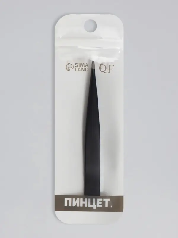 Пинцет заострённый, 9.5 см, чёрный