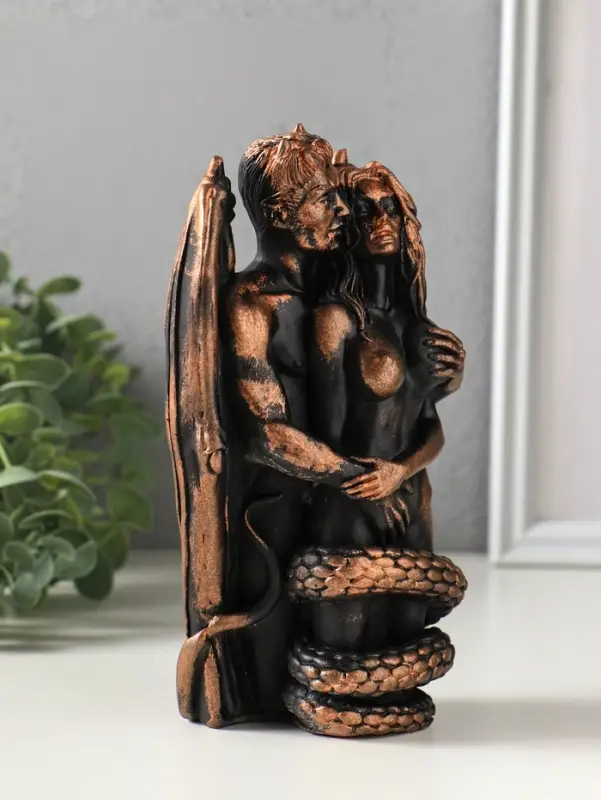 Фигурка &laquo;Искушение&raquo;, 18&times;10&times;6 см, чёрная с бронзой