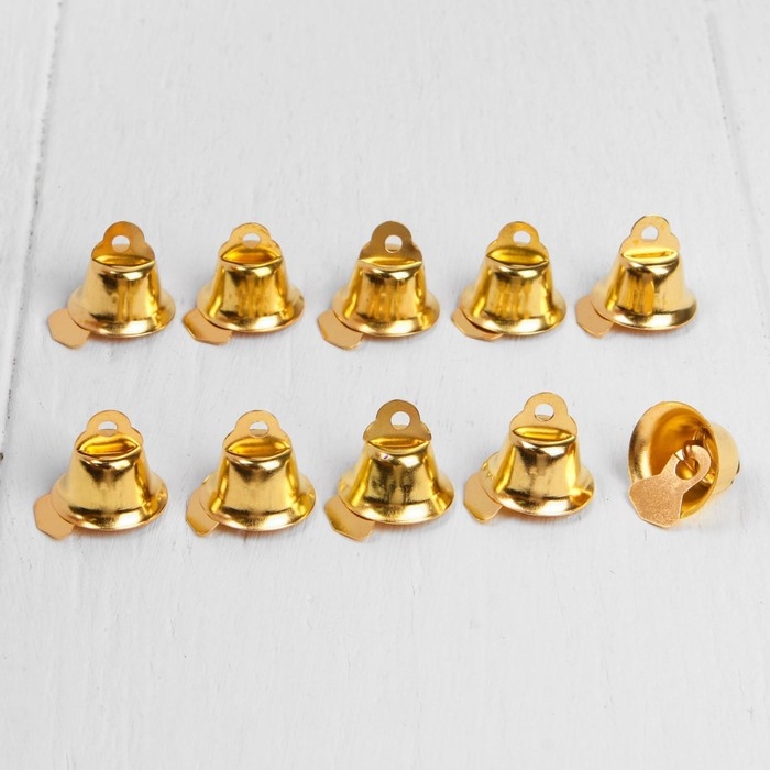 Колокольчик для рукоделия, набор 10 шт., размер 1 шт. — 1,4 см, цвет золотой Колокольчик для рукоделия, набор 10 шт., размер 1 шт. — 1,4 см, цвет золотой