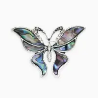 Брошь &laquo;Галиотис&raquo;, бабочка летящая, в серебре