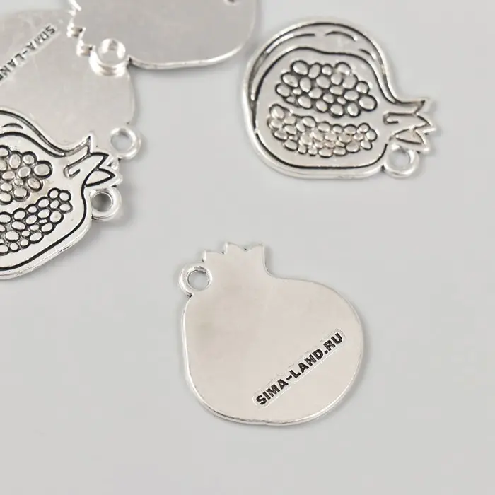 Металлический элемент, декоративная подвеска «Арт Узор. Гранат», 2.2×2.5 см