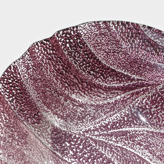 Тарелка стеклянная «Драхна», d=21 см, цвет бордовый Тарелка стеклянная «Драхна», d=21 см, цвет бордовый