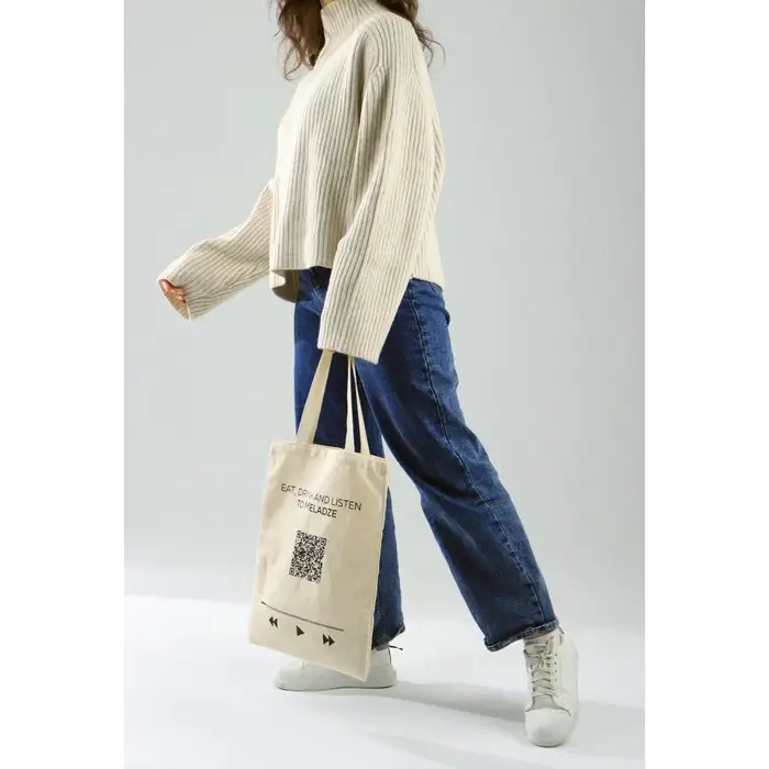 Шопер «Плей-лист», без молнии, без подклада, цвет бежевый Шопер «Плей-лист», без молнии, без подклада, цвет бежевый