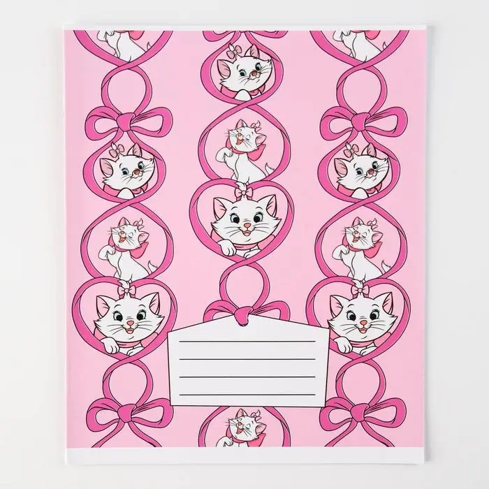 Тетрадь в клетку 12 листов, 5 видов МИКС, обложка мелованный картон, Коты Аристократы