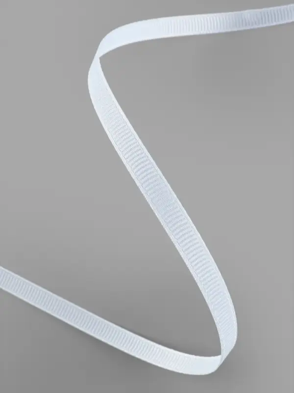 Лента репсовая, 6 мм, 23&plusmn;1 м, белая №01